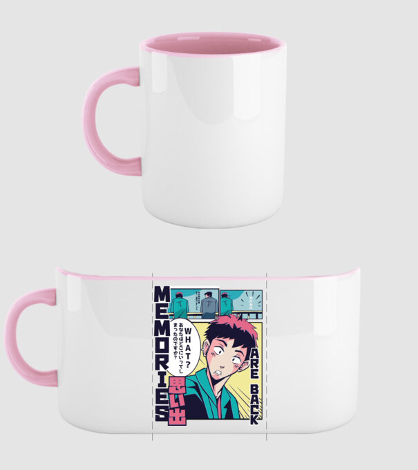 Anime Vaporwave benzi desenate model roz deschis pe tricou