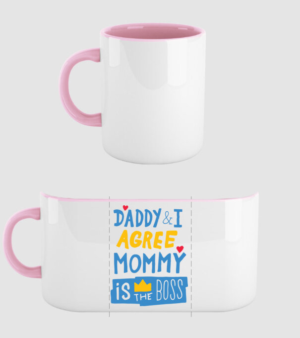 Mama e șefa model roz deschis pe tricou