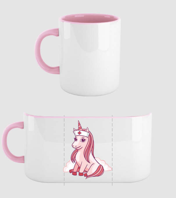 Îngrijitor unicorn model roz deschis pe tricou
