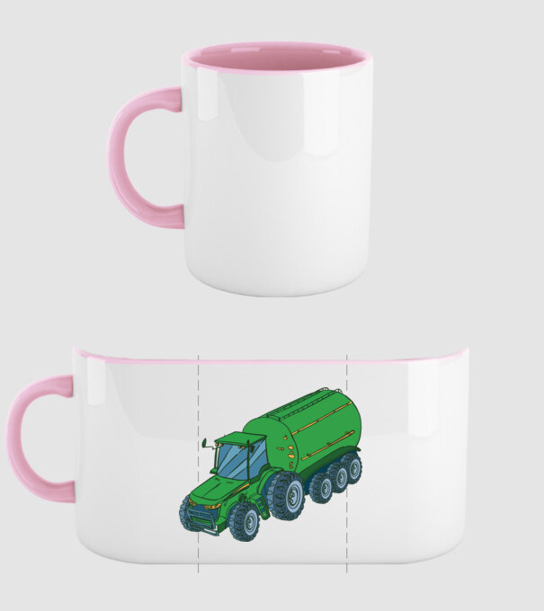 Tractor de recoltare model roz deschis pe tricou