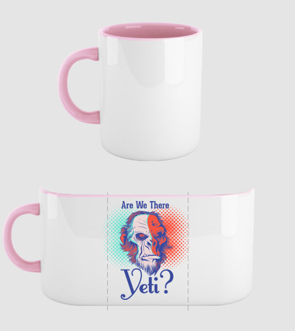Are we there Yeti model roz deschis pe tricou