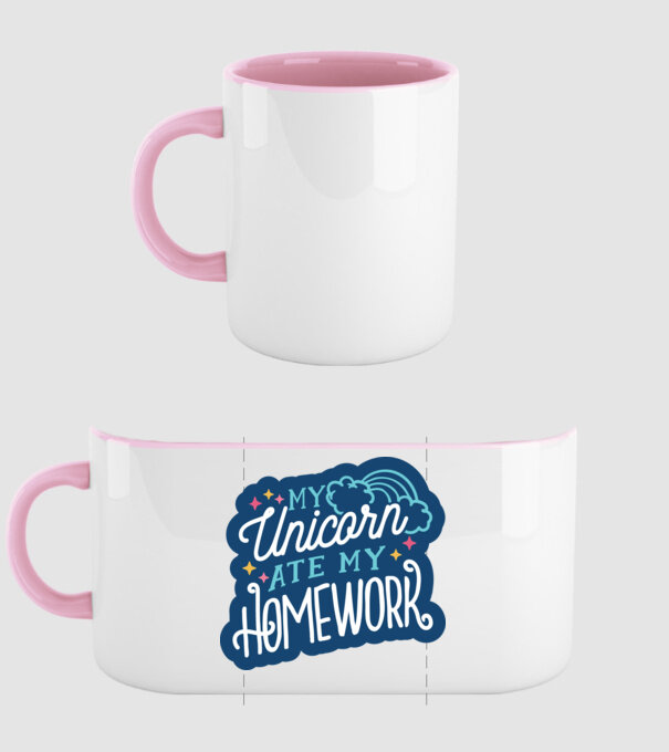 Unicornul meu mi-a mâncat tema de casă model roz deschis pe tricou