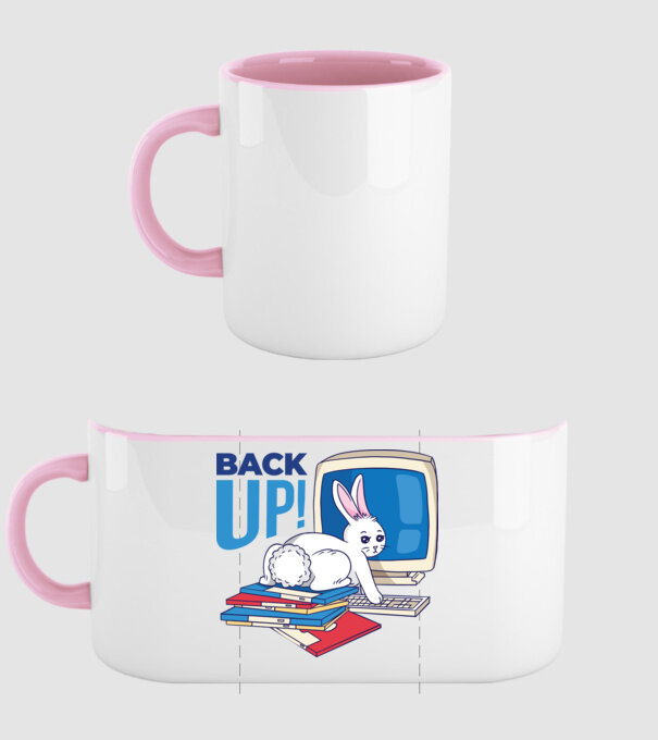 Back up bunny model roz deschis pe tricou