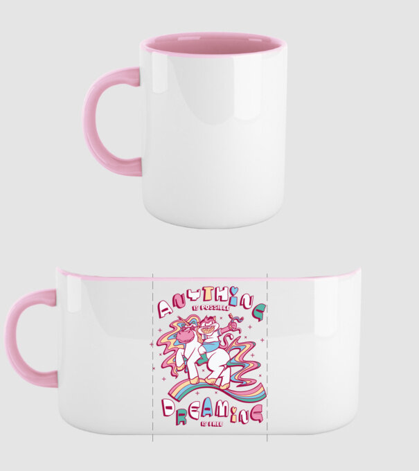 Orice este posibil Unicorn model roz deschis pe tricou