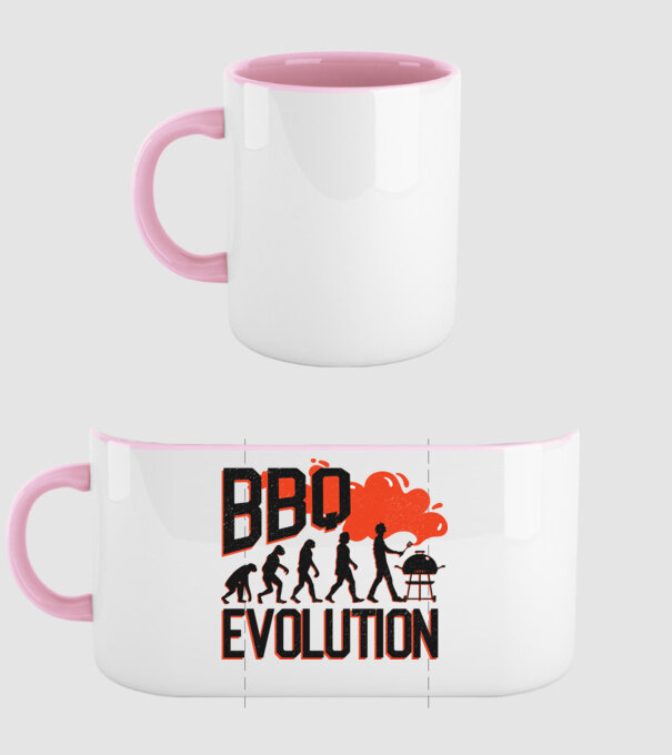 BBQ Evoluție Grătar model roz deschis pe tricou