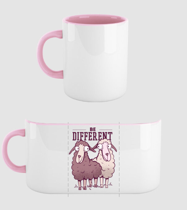 Be different - Fii diferit model roz deschis pe tricou