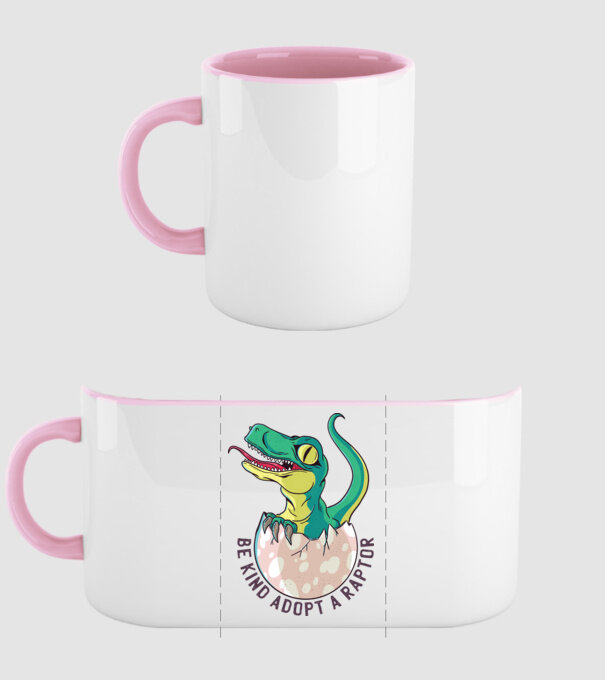 Be kind adopt a Raptor tricou cu dinozaur model roz deschis pe tricou