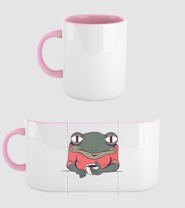 Broască Cafea model roz deschis pe tricou