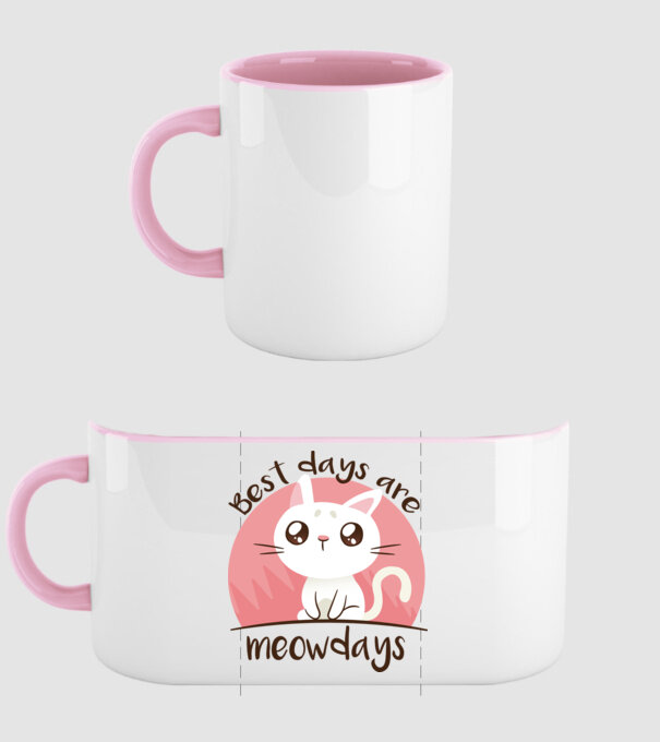 Best days are Meowdays model roz deschis pe tricou