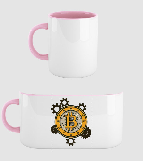 Mecanică Bitcoin model roz deschis pe tricou