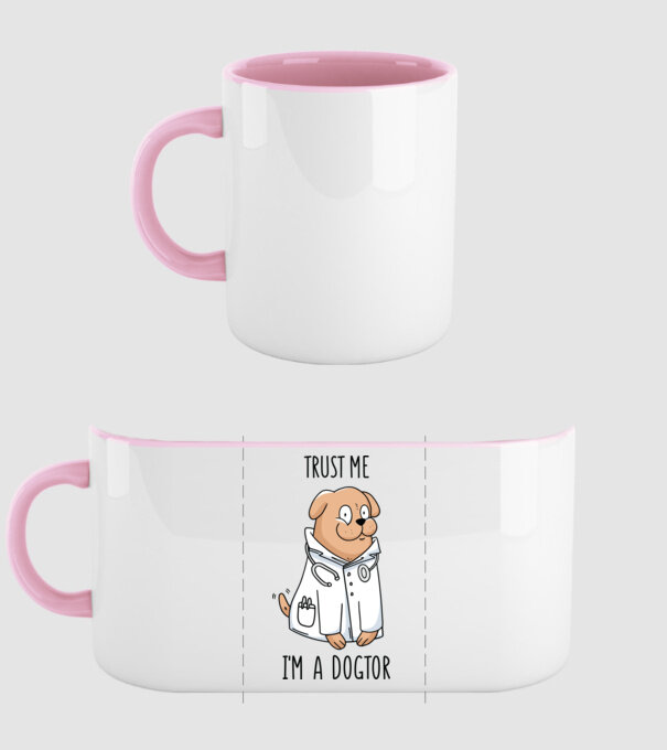 Ai încredere, sunt un Dogtor model roz deschis pe tricou