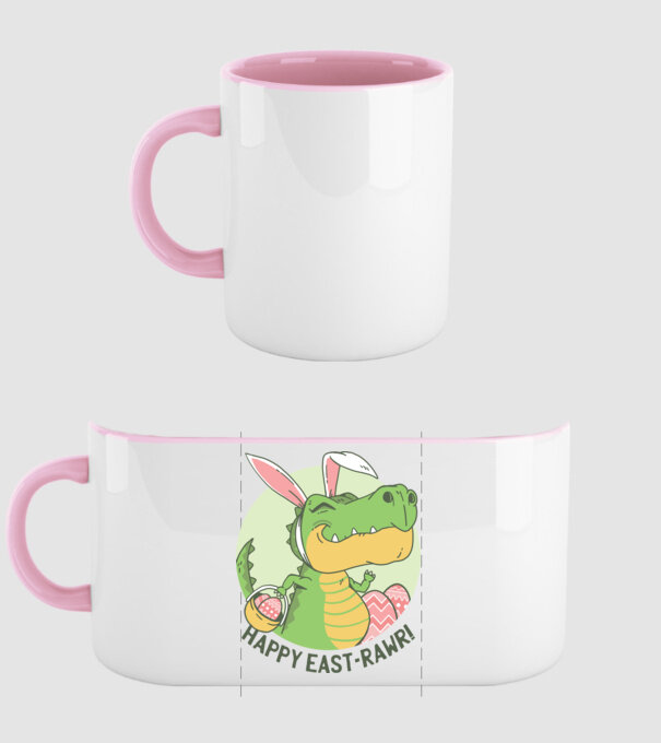 Paște Fericit tricou cu dinozaur model roz deschis pe tricou