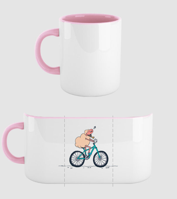Miel cu bicicletă model roz deschis pe tricou