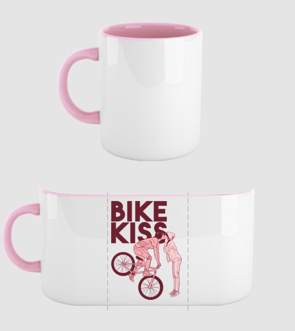 Pupici cu bicicletă model roz deschis pe tricou