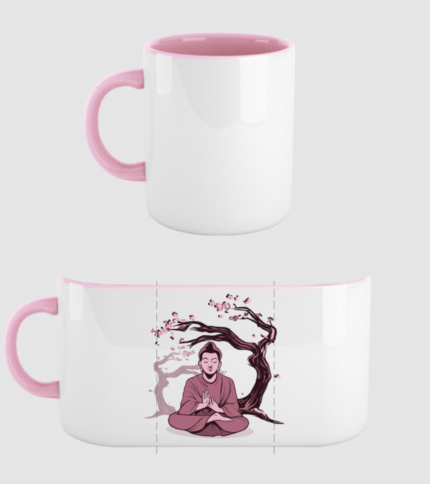 Buddha Meditație model roz deschis pe tricou