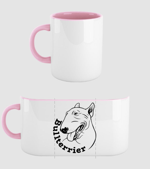 Bull Terrier model roz deschis pe tricou