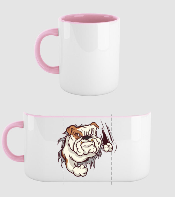 Bulldog model roz deschis pe tricou