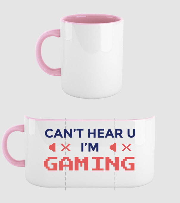 'Can''t hear U - I''m Gaming' model roz deschis pe tricou