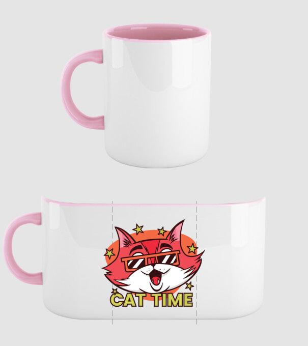Cat Time Momentul pisicii model roz deschis pe tricou