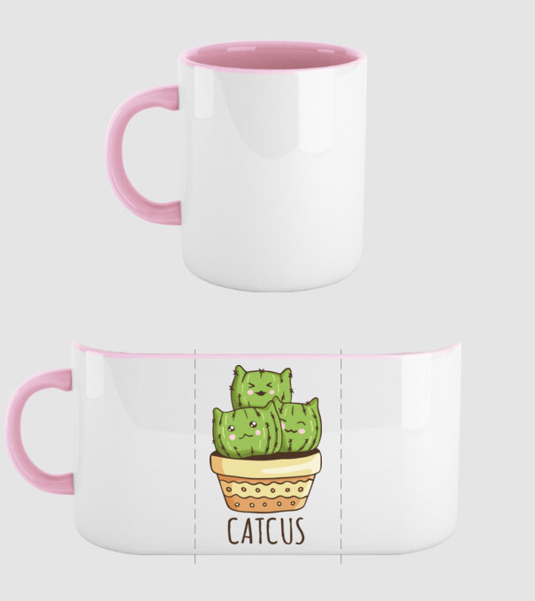 Catcus Pisică Cactus model roz deschis pe tricou