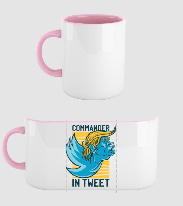Commander in Tweet - Trump model roz deschis pe tricou