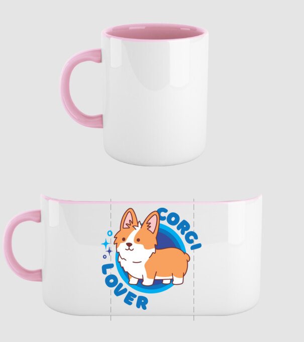 Corgi Lover model roz deschis pe tricou