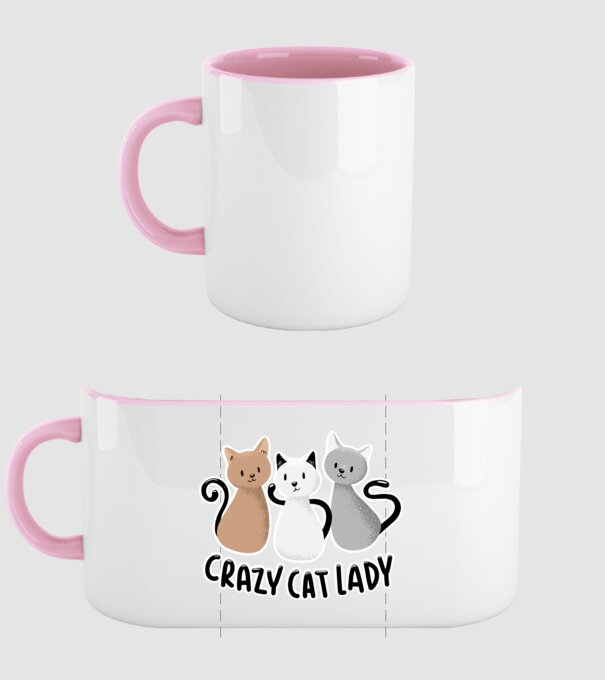 Crazy Cat Lady - fată nebună cu pisică model roz deschis pe tricou