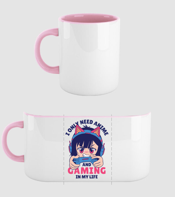 Am nevoie doar de Anime și Jocuri model roz deschis pe tricou