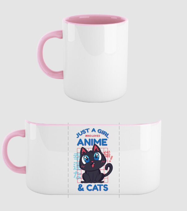 Doar o fată căreia îi place Anime și Pisicile model roz deschis pe tricou