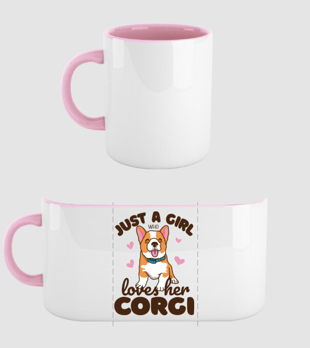 Doar o fată care iubește Corgiul său model roz deschis pe tricou