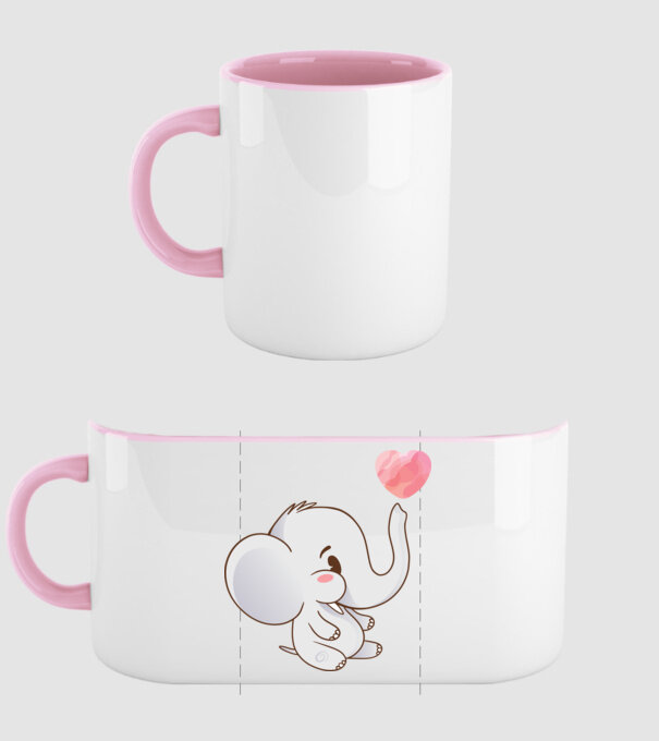 Elefant drăguț model roz deschis pe tricou