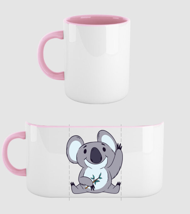 Koala drăguț model roz deschis pe tricou
