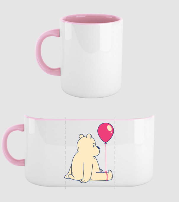 Teddy Drăguț cu Balon model roz deschis pe tricou