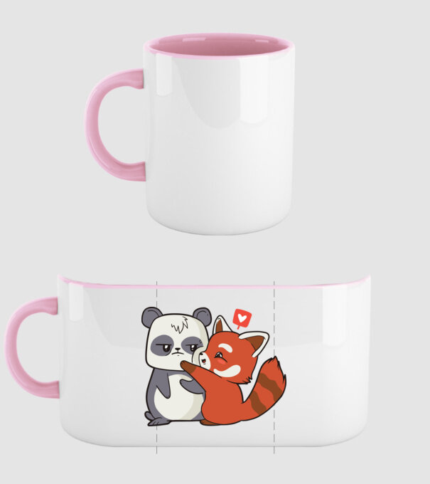 Panda drăguț Dragoste model roz deschis pe tricou