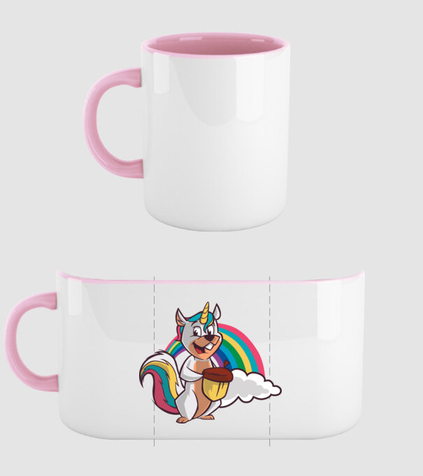Unicorn drăguț Veveriță model roz deschis pe tricou