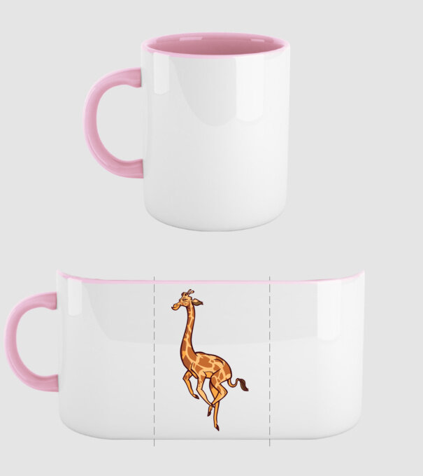 Girafă drăguță model roz deschis pe tricou