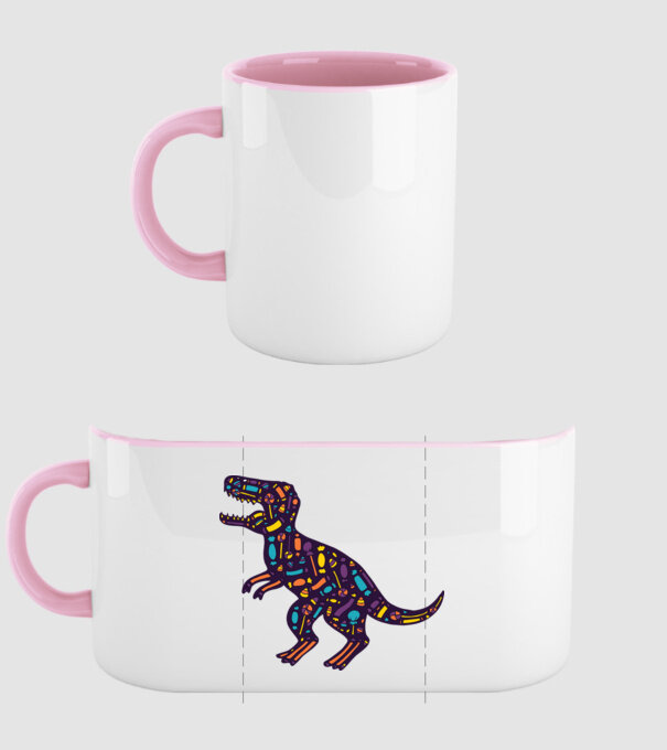 Dino bomboane model roz deschis pe tricou