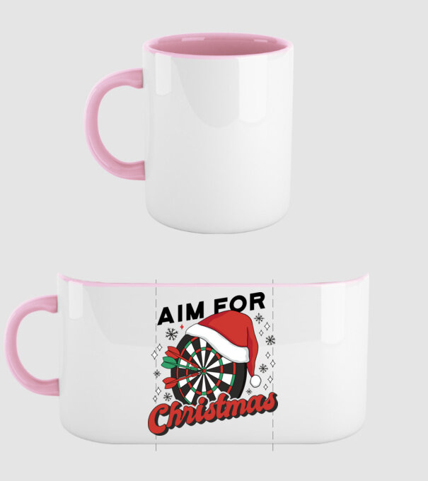 Darts Crăciun model roz deschis pe tricou