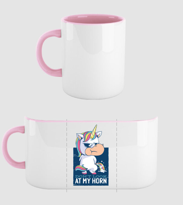 'Don''t look at my horn tricou amuzant unicorn' model roz deschis pe tricou