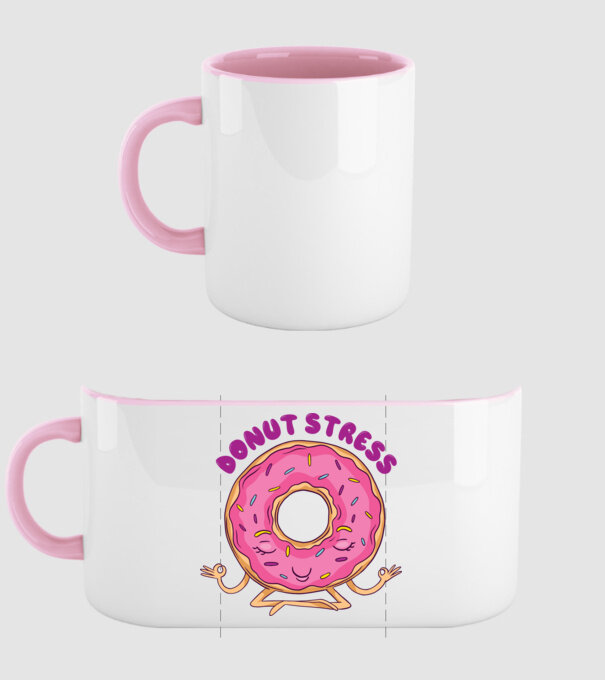 Donut Stress Gogoașă model roz deschis pe tricou