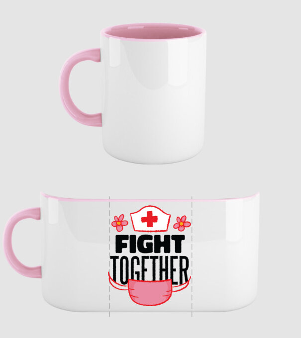 Fight together Asistentă medicală model roz deschis pe tricou