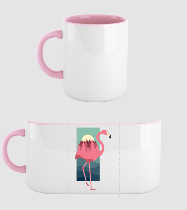 Flamingo Design model roz deschis pe tricou