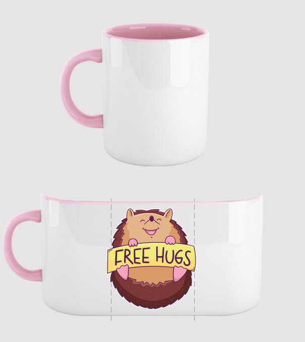 Free Hugs Arici model roz deschis pe tricou