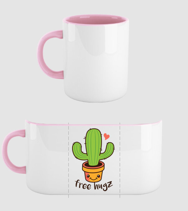 Free Hugz tricou amuzant Cactus model roz deschis pe tricou