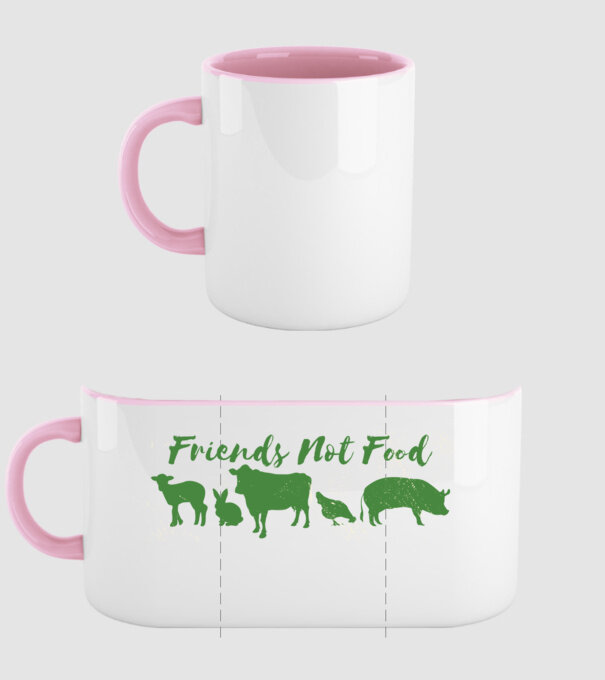 Friends Not Food Vegan model roz deschis pe tricou