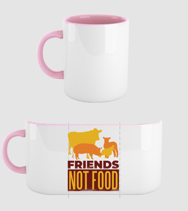 Friends not Food Vegán model roz deschis pe tricou