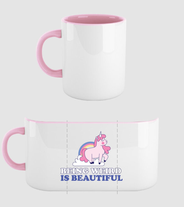A fi ciudat este minunat Unicorn model roz deschis pe tricou
