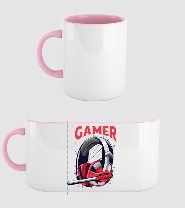 Căști Gamer model roz deschis pe tricou