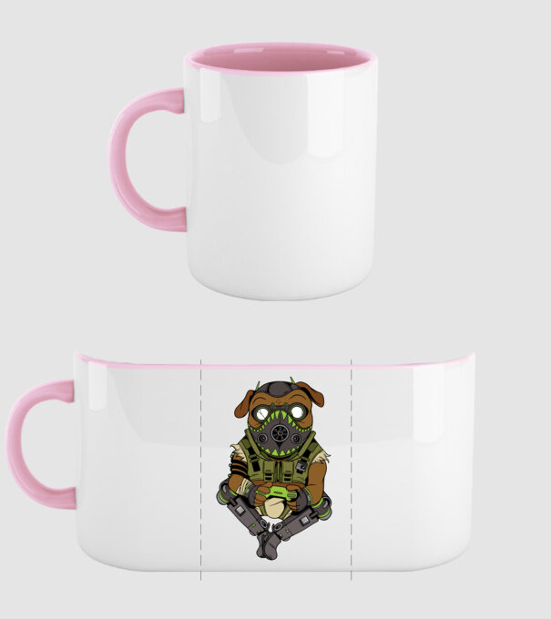 Mops Gamer model roz deschis pe tricou
