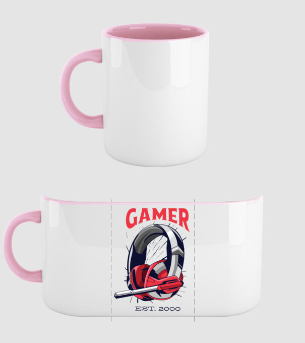 Gamer est. 2000 model roz deschis pe tricou